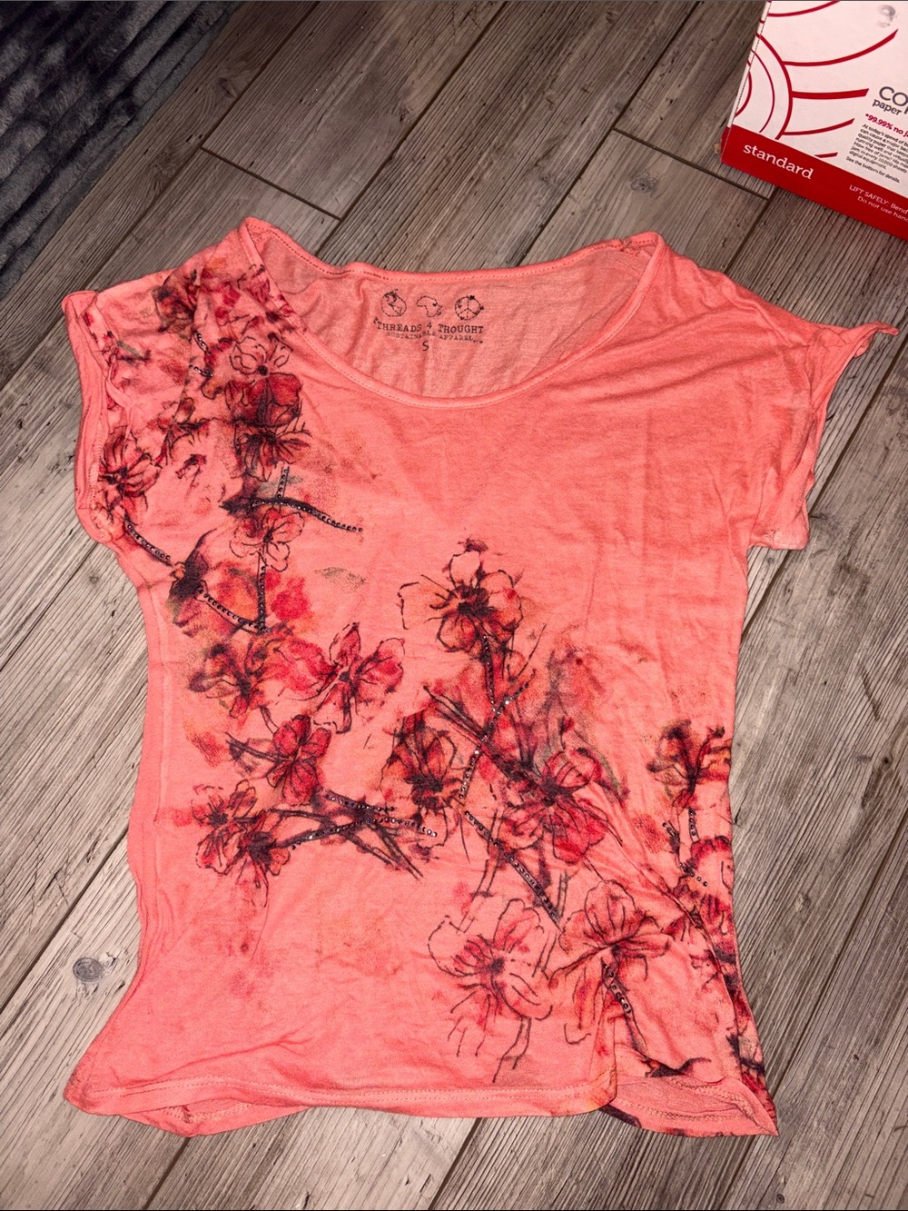 Threads 4 Thought Coral Floral Short Sleeve Tee womens
